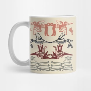 Ancient Mexico Aztec Tribal Pattern - Hummingbirds and Aloe Succulent Pattern Mug